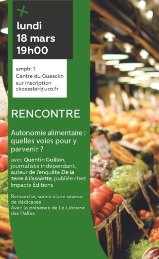 Quentin Guillon conference autonomie alimentaire uco niort